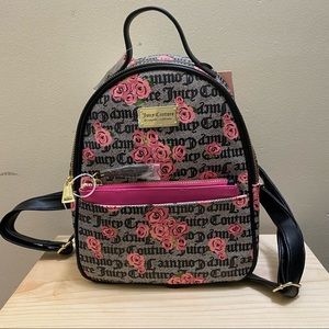 Juicy Couture Black and Pink Floral Backpack